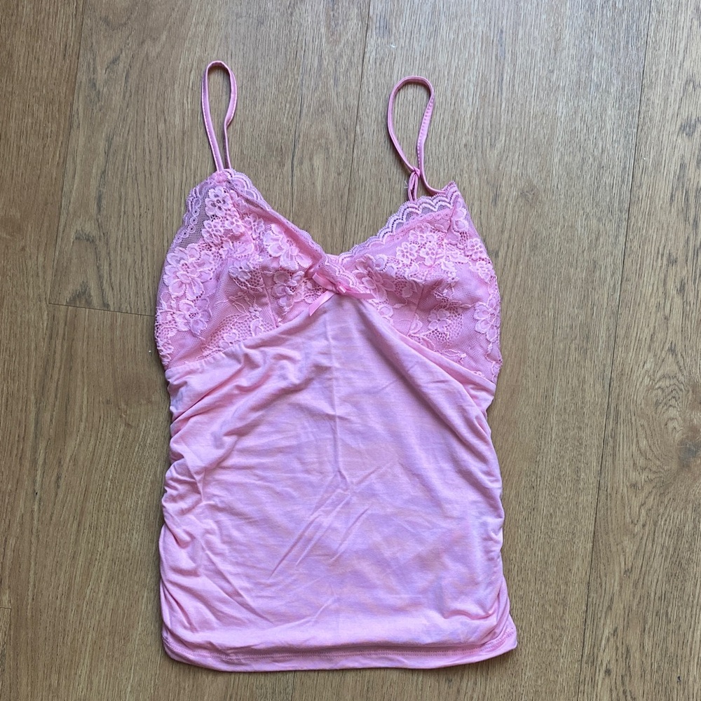 Pink Lace Cami Top